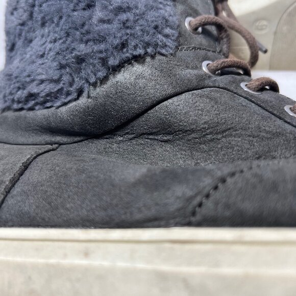 Justice-Women's Faux Fur Size 9 Gray Booties-Lace Up-Warm-School- - Picture 7 of 15